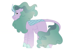 Size: 1280x854 | Tagged: safe, artist:itstechtock, imported from derpibooru, mistmane, kirin, simple background, solo, species swap, white background