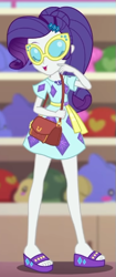 Size: 241x575 | Tagged: safe, imported from derpibooru, screencap, rarity, equestria girls, equestria girls series, spring breakdown, spoiler:eqg series (season 2), cropped, cruise outfit, feet, glasses, sandals, solo