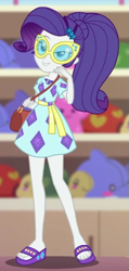 Size: 271x568 | Tagged: safe, imported from derpibooru, screencap, rarity, equestria girls, equestria girls series, spring breakdown, spoiler:eqg series (season 2), cropped, cruise outfit, feet, glasses, sandals, solo