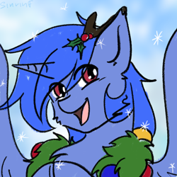 Size: 1000x1000 | Tagged: safe, artist:sinrinf, imported from derpibooru, oc, alicorn, pony, any gender, any race, any species, christmas, commission, holiday, holly, sketch, solo, ych sketch, your character here