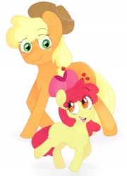 Size: 1395x1935 | Tagged: safe, artist:eeeeerikkk, imported from derpibooru, apple bloom, applejack, earth pony, pony, female, filly, mare, siblings, sisters