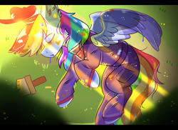 Size: 1100x800 | Tagged: safe, artist:valkiria, imported from derpibooru, rainbow dash, pegasus, pony, alternate clothes, clothes, cute, dashabetes, eyes closed, female, hat, jumpsuit, mare, mechanic, paint, paintbrush, sleeping, solo