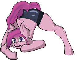 Size: 2551x2010 | Tagged: safe, artist:sanav1, imported from derpibooru, oc, oc only, oc:formosana, earth pony, pony, bike shorts, earth pony oc, face down ass up, high res, jack-o challenge, meme, simple background, solo, transparent background