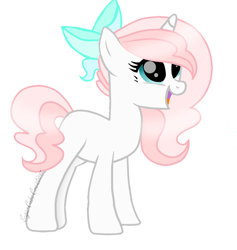 Size: 580x612 | Tagged: safe, artist:sugarcubecreationz, imported from derpibooru, oc, oc only, oc:sweetheart, pony, unicorn, bow, cute, cuteness overload, full body, hair bow, horn, open mouth, open smile, puppy dog eyes, simple background, smiling, solo, standing, tail, unicorn oc, white background