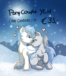 Size: 900x1042 | Tagged: safe, artist:avui, imported from derpibooru, pony, commission, couple, cute, female, male, your character here