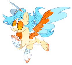 Size: 1280x1156 | Tagged: safe, artist:rohans-ponies, imported from derpibooru, oc, oc:spitfire song, pegasus, pony, colored wings, deviantart watermark, obtrusive watermark, simple background, solo, sunglasses, transparent background, two toned wings, watermark, wings