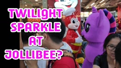 Size: 1280x720 | Tagged: safe, imported from derpibooru, twilight sparkle, irl, jollibee, philippines, photo, youtube link
