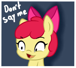 Size: 1000x900 | Tagged: safe, artist:arielsbx, imported from derpibooru, apple bloom, earth pony, pony, ask little applebloom, dialogue, emoji challenge, female, filly, simple background, solo, you don't say