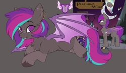 Size: 4786x2773 | Tagged: safe, artist:beardie, imported from derpibooru, oc, oc only, oc:platinum wing, bat pony, bat pony oc