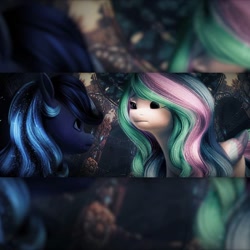 Size: 1080x1080 | Tagged: source needed, useless source url, safe, artist:mira.veike, edit, edited screencap, imported from derpibooru, screencap, princess celestia, princess luna, alicorn, pony, friendship is magic, spoiler:my little pony: a new generation, 3d, female, g4, g4 to g5, g5, g5 movie accurate, my little pony: a new generation, recolor