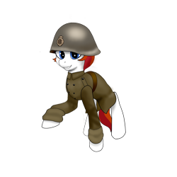 Size: 1380x1380 | Tagged: safe, artist:dr nick taco, imported from twibooru, oc, earth pony, pony, clothes, dutch, helmet, image, military, png, simple background, solo, transparent background, uniform