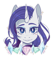 Size: 2500x2700 | Tagged: safe, artist:silbersternenlicht, imported from derpibooru, rarity, unicorn, blushing, bust, cutie mark eyes, ear fluff, gem, high res, looking at you, nft, portrait, simple background, smiling, solo, transparent background, wingding eyes