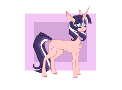 Size: 1041x768 | Tagged: safe, artist:enifersuch, imported from derpibooru, oc, oc only, pony, unicorn, chest fluff, horn, offspring, parent:flash sentry, parent:twilight sparkle, parents:flashlight, simple background, smiling, solo, transparent background, unicorn oc