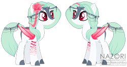 Size: 795x421 | Tagged: safe, artist:nazori, imported from derpibooru, oc, oc only, bat pony, pony, base used, bat pony oc, bat wings, choker, duo, floral head wreath, flower, rose, simple background, transparent background, wings