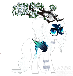 Size: 536x560 | Tagged: safe, artist:nazori, imported from derpibooru, oc, oc only, bat pony, pony, antlers, base used, bat pony oc, bat wings, choker, flower, simple background, solo, transparent background, wings