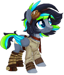 Size: 342x397 | Tagged: safe, artist:nazori, imported from derpibooru, oc, oc only, pegasus, pony, base used, clothes, colored wings, eyelashes, female, goggles, mare, pegasus oc, simple background, solo, transparent background, two toned wings, wings