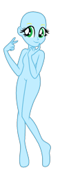 Size: 400x1152 | Tagged: safe, artist:gihhbloonde, imported from derpibooru, oc, oc only, human, equestria girls, bald, base, eyelashes, female, simple background, smiling, solo, white background