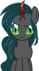 Size: 3414x6125 | Tagged: safe, artist:shootingstarsentry, imported from derpibooru, oc, oc:nightshade (digimonlover101), changepony, hybrid, absurd resolution, female, interspecies offspring, offspring, parent:king sombra, parent:queen chrysalis, parents:chrysombra, simple background, solo, transparent background, vector