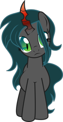 Size: 2713x5215 | Tagged: safe, artist:shootingstarsentry, imported from derpibooru, oc, oc:nightshade (digimonlover101), changepony, hybrid, fat, interspecies offspring, offspring, parent:king sombra, parent:queen chrysalis, parents:chrysombra, simple background, solo, transparent background, vector