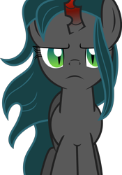 Size: 5038x7206 | Tagged: safe, artist:shootingstarsentry, imported from derpibooru, oc, oc:nightshade (digimonlover101), changepony, hybrid, absurd resolution, female, interspecies offspring, offspring, parent:king sombra, parent:queen chrysalis, parents:chrysombra, simple background, solo, transparent background, vector