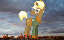 Size: 2356x1490 | Tagged: safe, artist:90sigma, imported from derpibooru, trenderhoof, pony, unicorn, giant pony, giant unicorn, highrise ponies, irl, macro, male, mega giant, photo, ponies in real life, providence, rhode island, stallion