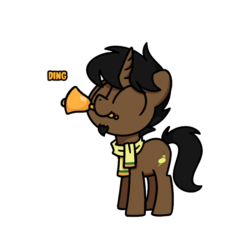 Size: 800x800 | Tagged: safe, artist:sugar morning, imported from derpibooru, part of a set, oc, oc only, oc:limón picante, pony, unicorn, animated, bell, commission, gif, male, simple background, solo, transparent background, ych result