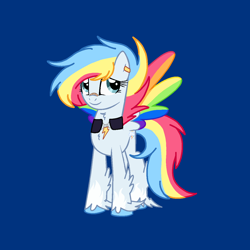 Size: 1240x1240 | Tagged: safe, artist:circuspaparazzi5678, artist:senpai-breanna5678, imported from derpibooru, oc, oc:rainbow strikes, pegasus, pony, accessory, bandaid, base used, colored wings, ear piercing, earring, jewelry, magical lesbian spawn, multicolored wings, offspring, parent:rainbow dash, parent:zipp storm, parents:zippdash, piercing, rainbow wings, solo, wings