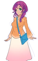 Size: 677x1079 | Tagged: safe, artist:jonfawkes, imported from derpibooru, sunny starscout, human, clothes, cute, female, g5, humanized, my little pony: a new generation, purse, quick sketch, sketch, skirt, solo, sunnybetes