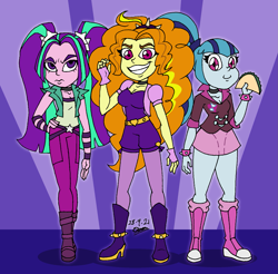 Size: 1725x1700 | Tagged: safe, artist:tmntsam, imported from derpibooru, adagio dazzle, aria blaze, sonata dusk, equestria girls, rainbow rocks, aria flat, breasts, busty adagio dazzle, cleavage, delicious flat chest, equestria girls toon, evil grin, female, food, four fingers, frown, grin, smiling, taco, that siren sure does love tacos, the dazzlings, trio, trio female