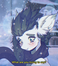 Size: 1280x1446 | Tagged: safe, artist:pierogarts, imported from derpibooru, oc, earth pony, pony, 90s anime, bust, portrait, snow, solo, winter