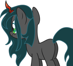 Size: 7215x6473 | Tagged: safe, artist:shootingstarsentry, imported from derpibooru, oc, oc:nightshade (digimonlover101), changepony, hybrid, absurd resolution, butt, female, interspecies offspring, offspring, parent:king sombra, parent:queen chrysalis, parents:chrysombra, plot, simple background, solo, transparent background, vector