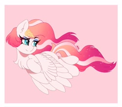Size: 2384x2105 | Tagged: safe, artist:rand-dums, imported from derpibooru, oc, oc only, pegasus, pony, chest fluff, female, flying, high res, pegasus oc, pink background, simple background, solo