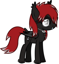 Size: 1293x1417 | Tagged: safe, artist:lightningbolt, derpibooru exclusive, imported from derpibooru, oc, oc only, oc:sanguine hangover, hybrid, undead, vampire, .svg available, chest fluff, clandestine industries, ear fluff, emo, fangs, folded wings, frown, glasses, hoof fluff, jewelry, lidded eyes, magical gay spawn, male, necklace, offspring, pegabat, show accurate, simple background, slit pupils, solo, standing, svg, tail, tail feathers, teenager, transparent background, vector, wings