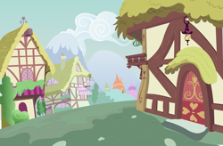 Size: 3027x1982 | Tagged: safe, artist:oxinfree, imported from derpibooru, double rainboom, background, high res, no pony, ponyville, scenic ponyville