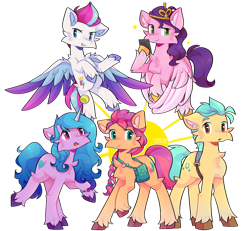 Size: 1280x1181 | Tagged: safe, artist:clairedaartiste444, imported from derpibooru, hitch trailblazer, izzy moonbow, pipp petals, sunny starscout, zipp storm, earth pony, pegasus, pony, unicorn, ball, cellphone, cheek fluff, chest fluff, female, floppy ears, g5, group shot, horn, hornball, izzy's tennis ball, male, mane five (g5), mare, my little pony: a new generation, phone, simple background, smartphone, stallion, tennis ball, transparent background