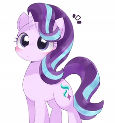 Size: 1908x2048 | Tagged: safe, artist:ginmaruxx, imported from derpibooru, starlight glimmer, pony, unicorn, blushing, cute, emanata, female, glimmerbetes, mare, simple background, solo, white background