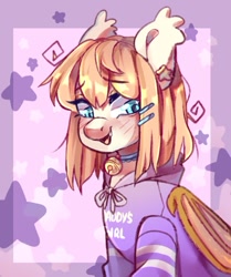 Size: 485x579 | Tagged: safe, artist:cheekipone, imported from derpibooru, oc, oc only, oc:honey milk, bat pony, pony, bell, bell collar, blushing, collar, explicit source, looking at you, smiling, solo