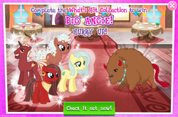 Size: 1036x683 | Tagged: safe, idw, imported from derpibooru, big angie, blade sparxx, summer van der hoof, toffee truffle, buffalo, earth pony, pony, unicorn, advertisement, blue mane, blue tail, braid, braided tail, brown coat, brown fur, brown mane, brown tail, collection, colored horn, costs real money, ear piercing, earring, english, female, gameloft, horn, horns, idw showified, jewelry, male, mare, necklace, nose piercing, official, piercing, red, red coat, red fur, red tail, short mane, short tail, stallion, super chef judge pony, tail, text, unnamed character, unnamed pony, white mane, white tail, yellow coat, yellow fur, yellow mane, yellow tail