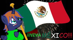 Size: 1280x699 | Tagged: safe, artist:santi0095, imported from derpibooru, oc, flag, mexico, solo