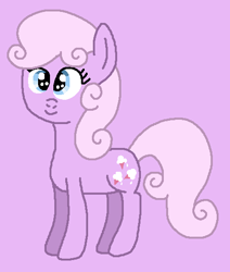 Size: 465x548 | Tagged: safe, artist:brobbol, imported from derpibooru, baby lickety split, earth pony, pony, baby, baby licketybetes, baby pony, cute, female, filly, g1, g1 to g4, g4, generation leap, lilac background, ms paint, paint.net, simple background, smiling, solo