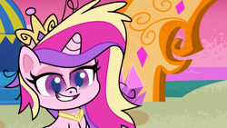 Size: 1920x1080 | Tagged: safe, imported from derpibooru, screencap, princess cadance, alicorn, pony, my little pony: pony life, what goes updo, spoiler:pony life s02e17, g4.5, messy mane, solo