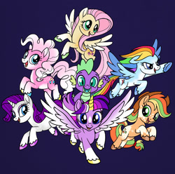 Size: 1024x1016 | Tagged: safe, artist:incendiarymoth, imported from derpibooru, applejack, fluttershy, pinkie pie, rainbow dash, rarity, spike, twilight sparkle, alicorn, base, base used, coloring page, mane seven, mane six, redesign, twilight sparkle (alicorn)