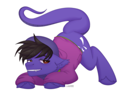 Size: 2600x1950 | Tagged: safe, artist:enderbee, imported from derpibooru, original species, pony, snake, snake pony, clothes, cobra starship, commission, ears back, face down ass up, fangs, gabe saporta, hoodie, jack-o challenge, lidded eyes, male, meme, ponified, scales, shirt, simple background, slit pupils, snake tail, solo, stallion, tail, transparent background, undershirt, ych result