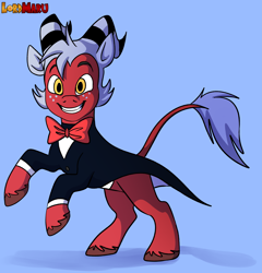 Size: 4317x4493 | Tagged: safe, artist:lordmarukio, imported from derpibooru, demon, demon pony, imp, pony, helluva boss, moxxie knolastname, ponified, rule 85