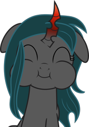 Size: 4614x6559 | Tagged: safe, artist:shootingstarsentry, imported from derpibooru, oc, oc:nightshade (digimonlover101), changepony, hybrid, absurd resolution, cute, floppy ears, interspecies offspring, offspring, parent:king sombra, parent:queen chrysalis, parents:chrysombra, puffy cheeks, simple background, solo, transparent background, vector