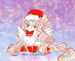 Size: 2404x1978 | Tagged: safe, artist:krissstudios, imported from derpibooru, oc, pegasus, pony, christmas, chubbie, female, hat, holiday, mare, santa hat, solo