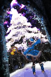 Size: 3069x4622 | Tagged: safe, artist:dogs, derpibooru exclusive, imported from derpibooru, oc, anthro, unicorn, christmas, christmas tree, collage, holiday, photoshop, scenery, snow, snowfall, tree