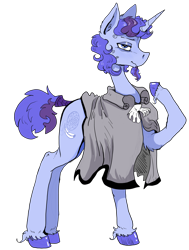 Size: 1716x2268 | Tagged: safe, artist:paskanaakka, derpibooru exclusive, imported from derpibooru, oc, oc only, oc:midnight dew, pony, unicorn, derpibooru community collaboration, 2022 community collab, colored hooves, ear fluff, facial hair, goatee, male, raised hoof, rule 63, simple background, solo, stallion, tail, tail wrap, transparent background, unshorn fetlocks