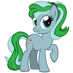 Size: 1406x1406 | Tagged: safe, artist:the smiling pony, imported from derpibooru, oc, oc only, oc:skewer delight, earth pony, pony, derpibooru community collaboration, .svg available, 2022 community collab, earth pony oc, female, full body, grin, hair tie, mare, ponytail, raised hoof, show accurate, simple background, smiling, solo, standing, svg, tail, teal eyes, transparent background, two toned mane, two toned tail, vector