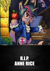 Size: 500x718 | Tagged: safe, edit, edited screencap, idw, imported from derpibooru, screencap, twilight sparkle, pony, comic, female, in memoriam, interview with a vampire, lestat de lioncourt, mare, rest in peace, screencap comic, the vampire chronicles